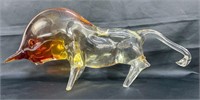 Glass Bull Saviati Murano Tag 15"x6", over 6 lbs