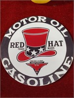 Red Hat Metal Sign 6" Round