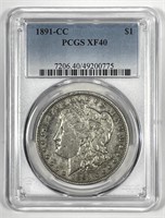 1891-CC Morgan Silver $1 Carson City PCGS XF40