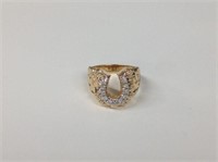 Men's 14k yellow gold Diamond Horseshoe Ring