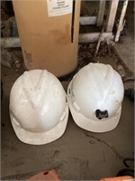 Two White Hardhats