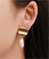 New, Men's and Women's Gold Hammered Earrings