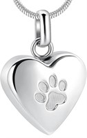 New, Dog Paw Cremation Urn Necklace For