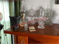 Oil Lamp, Glass Basket, Candy Jar