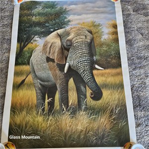 Vintage Realistic Elephant Giclee Print On Canvas