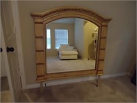 Large Wood Framed Dresser Mirror