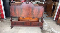 Mahogany Chippendale Full Size Carved Bed