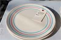 Vintage McCoy Blue & Pink stripe lg.serving plates