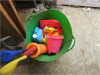 PLASTIC BUCKET WITH KIDS TOYS