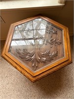 Vintage Hexagon Carved Side Cabinet