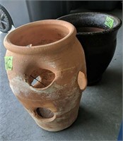 Pottery Planter, Strawberry Pot. In Garage