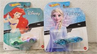 Disney Hot Wheels Character Cars Ariel & Elsa