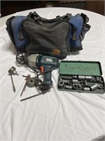 Used bass, pro bag, drill, and assorted sockets