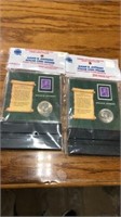 2 Susan B Anthony dollar coins in holders