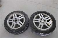 (2) Blizzak 15" Tires on Rims