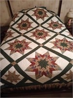 Machine made quilt 92x86, has tear, queen size