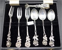 Cased set Hildesheim silver spoons & forks