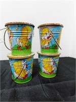4 metal easter baskets with money slot on lids