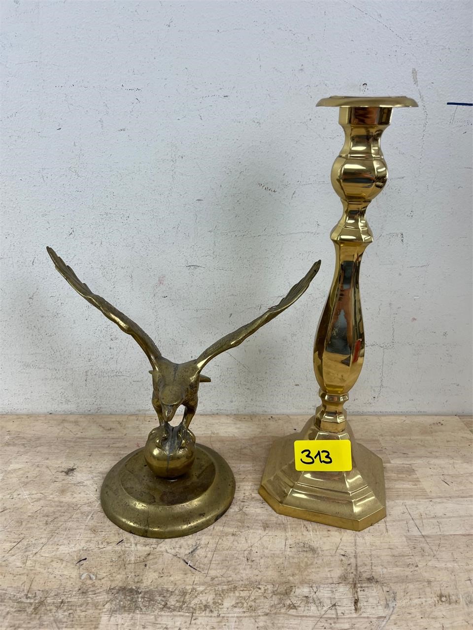 Candle Holder and Eagle Statue Brass