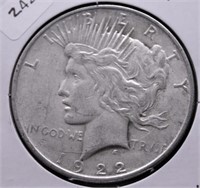 1922 PEACE DOLLAR XF