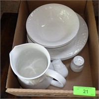 GIBSON CHINA PLATTERS, VEGETABLE BOWLS, PITCHER >>
