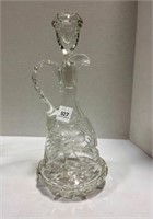 vintage lead cut crystal decanter floral design