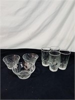Nice collection of colorless glasses and bowls