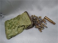 Vintage Change Purse w/ Variety Bullets, Casings