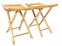 2 Wooden Folding Stools