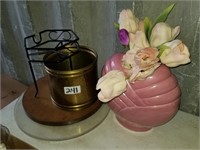 vase of floral decor & planters