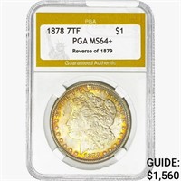 1878 7TF Morgan Silver Dollar PGA MS64+ REV 79