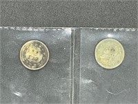 2 - 1863 Civil War tokens