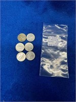 6- Silver Mercury Dimes Nice Coins
