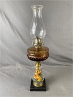 Floral Pedestal Oil Lamp