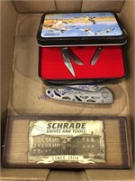 SHRADE POCKET KNIVES PAIR, SILVER POCKET KNIFE