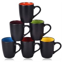 WF9753  Modwnfy Ceramic Coffee Mugs, Set of 6, Bla