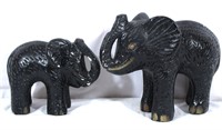 Chalkware Folk-art Elephants