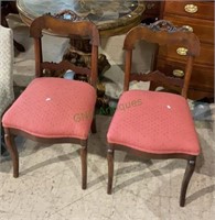 Matching pair of Victorian style side chairs