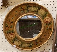 Beautiful round mirror with painting around the