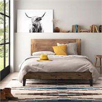 Union Rustic Solid Pine Wood Queen Bed $539