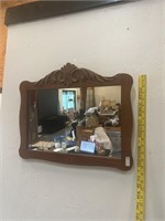 Antique Wood Framed Carved Mirror