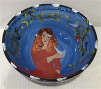 HAND PAINTED BOWL WOMAN OF VALOR