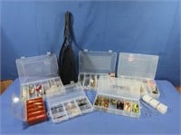 Fishing Tackle, Poppers, Lures, Net, Jigs