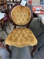 36.5 “ ANTIQUE TUFTED BALLOON BACK CHAIR