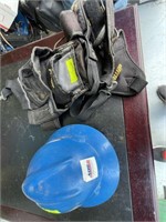 Blue Hard Hat and Tool Belt