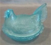 Carnival Glass Hen covered dish