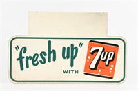 "FRESH UP" WITH 7UP S/S PAINTED METAL RACK TOPPER