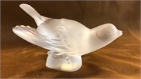 Lalique France frosted glass sparrow