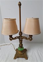 Two-Armed Table Lamp w/Jadeite ? Insert