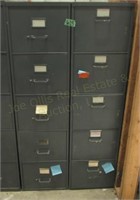 (2) 4 Drawer Metal Filing Cabinets (15"x28"x57")